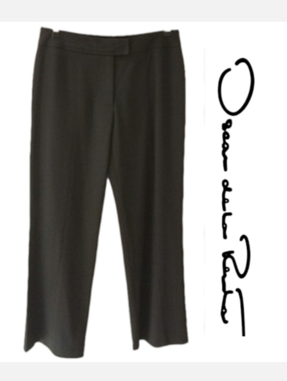 Oscar de la Renta Vintage Black Wool Blend Dress Pants Sz 8P